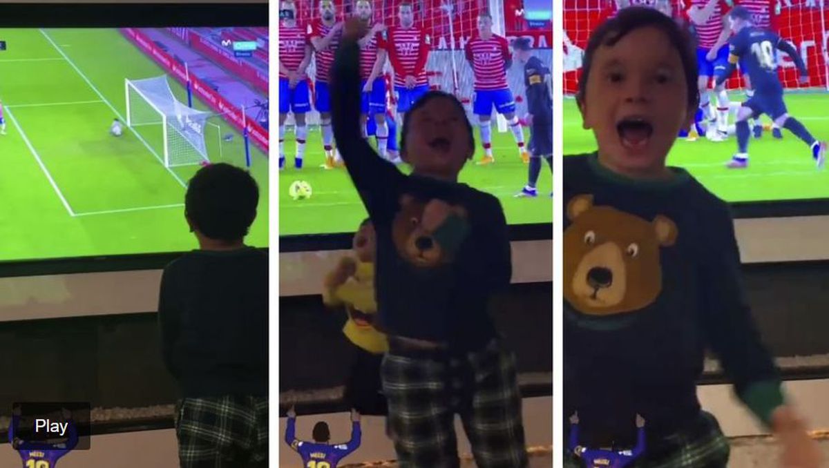 VIDEO Mateo Messi nu se dezminte! Cum a sărbătorit al doilea gol marcat de Leo, în Granada - Barcelona 0-4