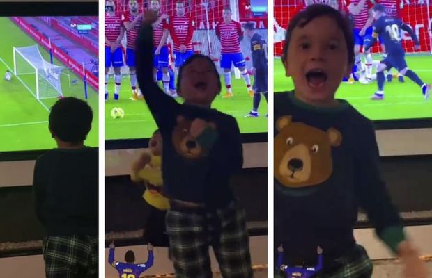 VIDEO Mateo Messi nu se dezminte! Cum a sărbătorit al doilea gol marcat de Leo, în Granada - Barcelona 0-4