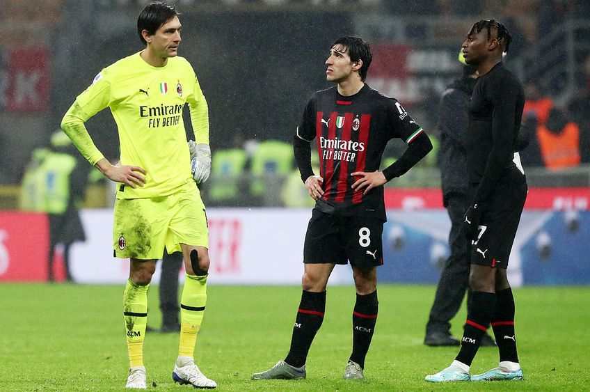 Ciprian Tătărușanu, în stânga, după AC Milan - AS Roma // foto: Guliver/gettyimages