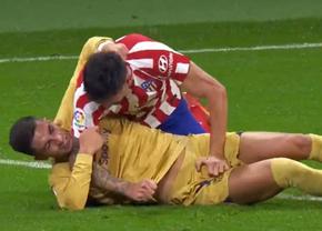 Imagini incredibile în Atletico Madrid - Barcelona » Ferran Torres și Stefan Savic s-au încăierat pe teren