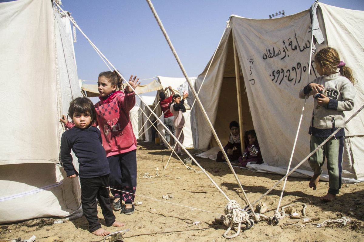 Stadionul „Yarmouk” din Fâșia Gaza, transformat într-un centru de refugiați