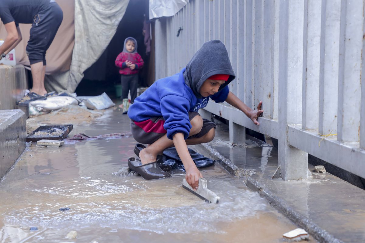 Stadionul „Yarmouk” din Fâșia Gaza, transformat într-un centru de refugiați