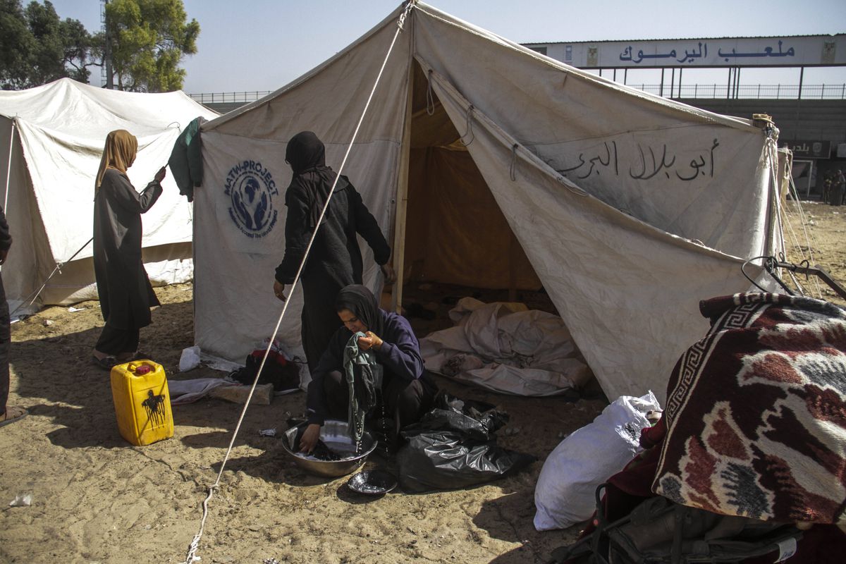 Stadionul „Yarmouk” din Fâșia Gaza, transformat într-un centru de refugiați