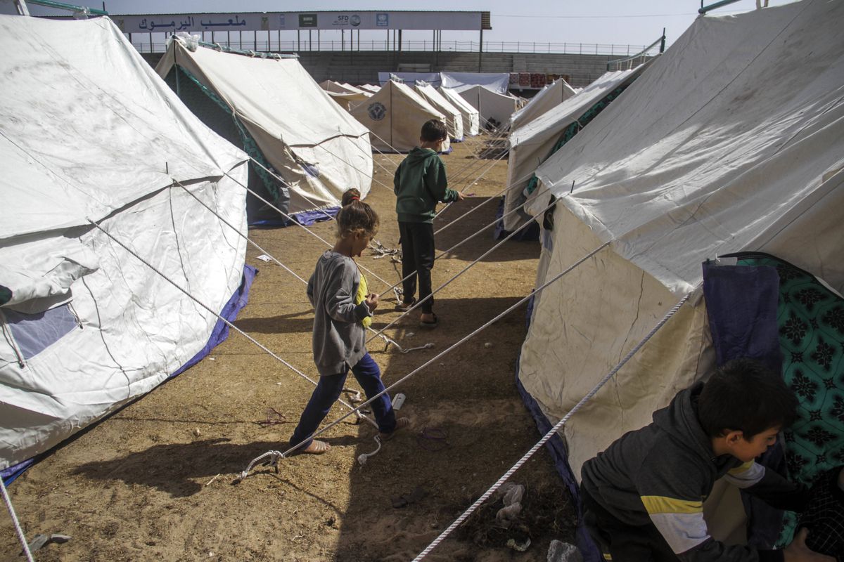 Stadionul „Yarmouk” din Fâșia Gaza, transformat într-un centru de refugiați