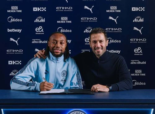 Antoine Semenyo a fost prezentat la Manchester City / foto: mancity.com