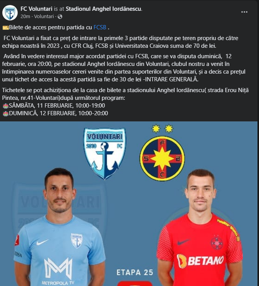 Decizia luată astăzi de FC Voluntari, după ce galeria FCSB-ului i-a amenințat pe Pandele și Bălănescu: „Inadmisibil!”