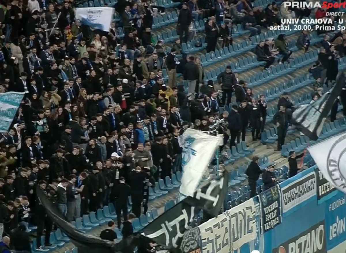 Scandal înainte de Universitatea Craiova - U Cluj! Bannere interzise, suporterii cer anchetă: „Știința e club de drept public, nu poate fuziona”