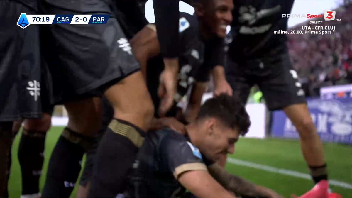 Notele primite de Florinel Coman în Italia, pentru debutul cu supergol în Cagliari - Parma: „Stadionul l-a răsfățat în restul meciului”