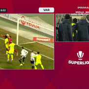 Golul lui Camara din U Cluj - Poli Iași, foto: captură de ecran Prima Sport