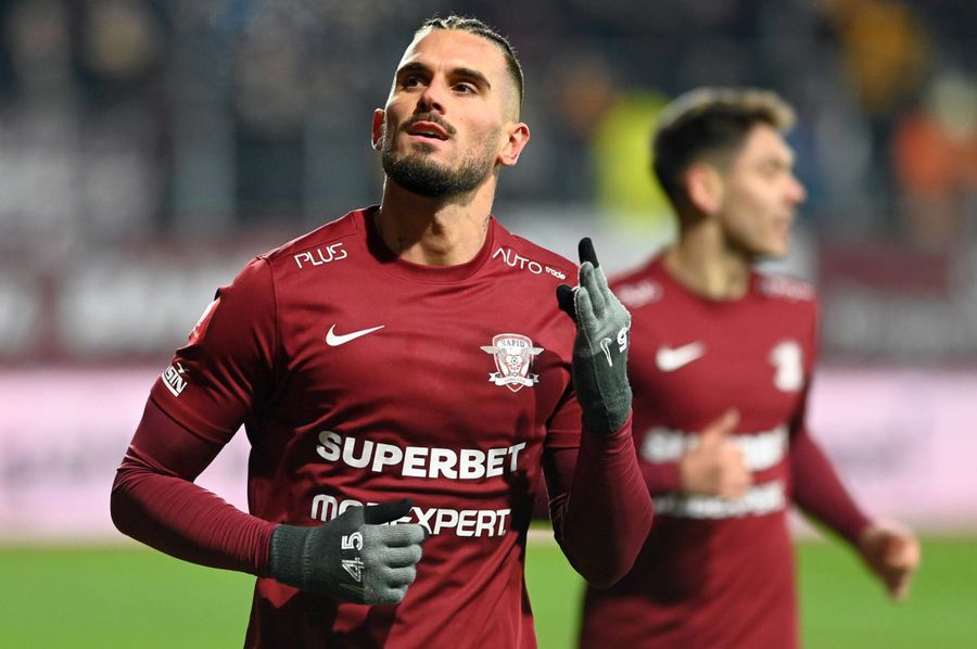 Marko Dugandzic, în tricoul Rapidului/ foto Imago Umages Dorit în iarnă de FCSB, Marko Dugandzic forțează alt transfer: „Ar fi frumos, e plăcut”