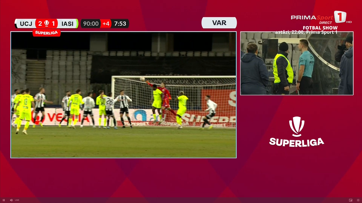 U Cluj - Poli Iași 2-2. Ioan Ovidiu Sabău explică de ce l-a schimbat la pauză pe Vladislav Blănuță și își strigă nemulțumirea: „NU ai voie!”