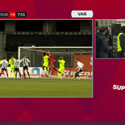 Golul lui Camara din U Cluj - Poli Iași, foto: captură de ecran Prima Sport