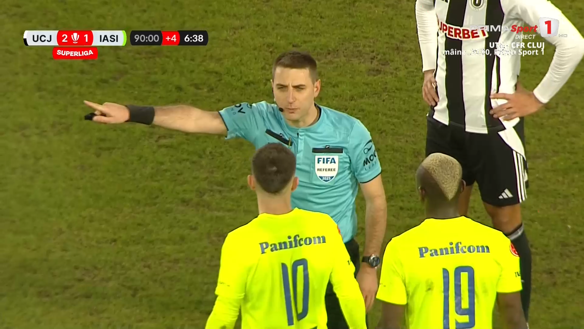 U Cluj - Poli Iași 2-2. Ioan Ovidiu Sabău explică de ce l-a schimbat la pauză pe Vladislav Blănuță și își strigă nemulțumirea: „NU ai voie!”