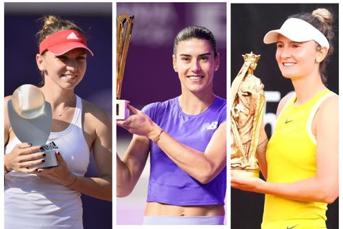 Simona Halep, Sorana Cîrstea și Irina Begu cu trofee WTA cucerite în România