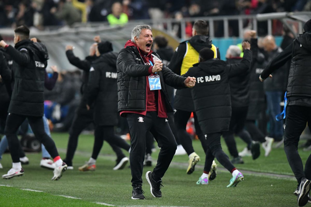 „Hai, mă!” » Imagini FABULOASE cu Dan Șucu și Victor Angelescu înainte de Rapid - FCSB 4-0