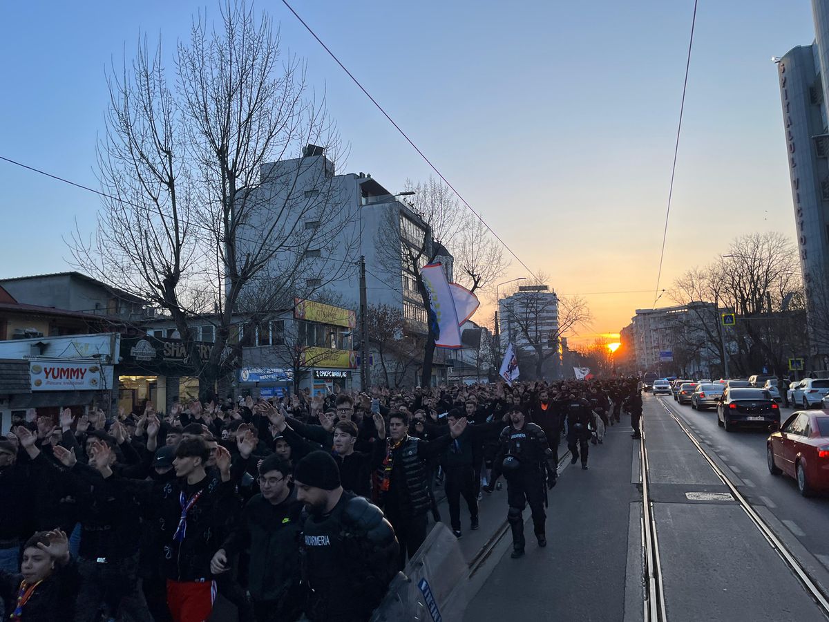 FCSB, cel mai scurt corteo din istorie » Cât a durat drumul organizat către derby-ul cu Rapid