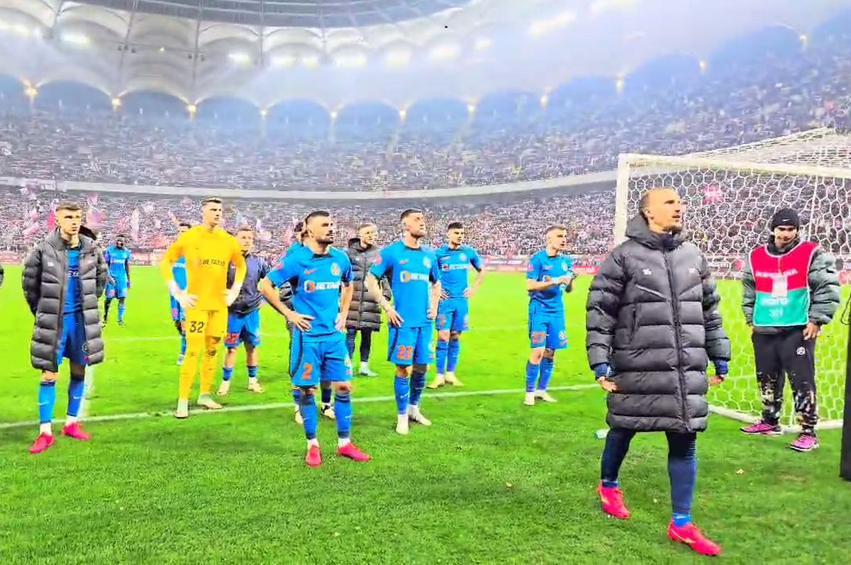 Ce s-a întâmplat pe Arena Națională, când fotbaliștii de la FCSB au mers în fața Peluzei Nord » Chiricheș a intervenit: „Calm, calm!”