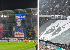 Ultrașii FCSB-ului, replică low cost pentru rivalii de la CSA Steaua » Ce scenografie au afișat în repriza secundă a derby-ului cu Rapid
