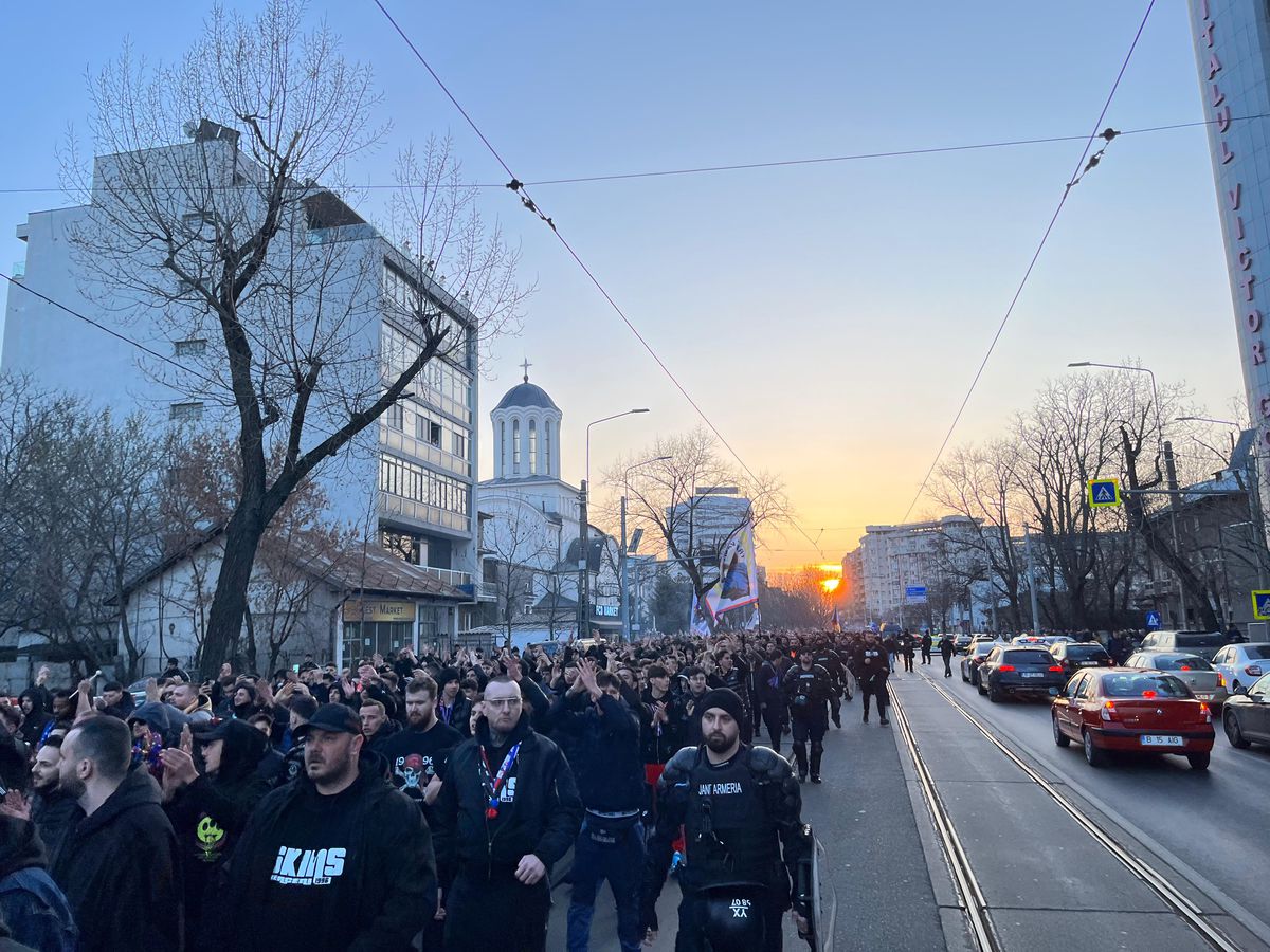 FCSB, cel mai scurt corteo din istorie » Cât a durat drumul organizat către derby-ul cu Rapid