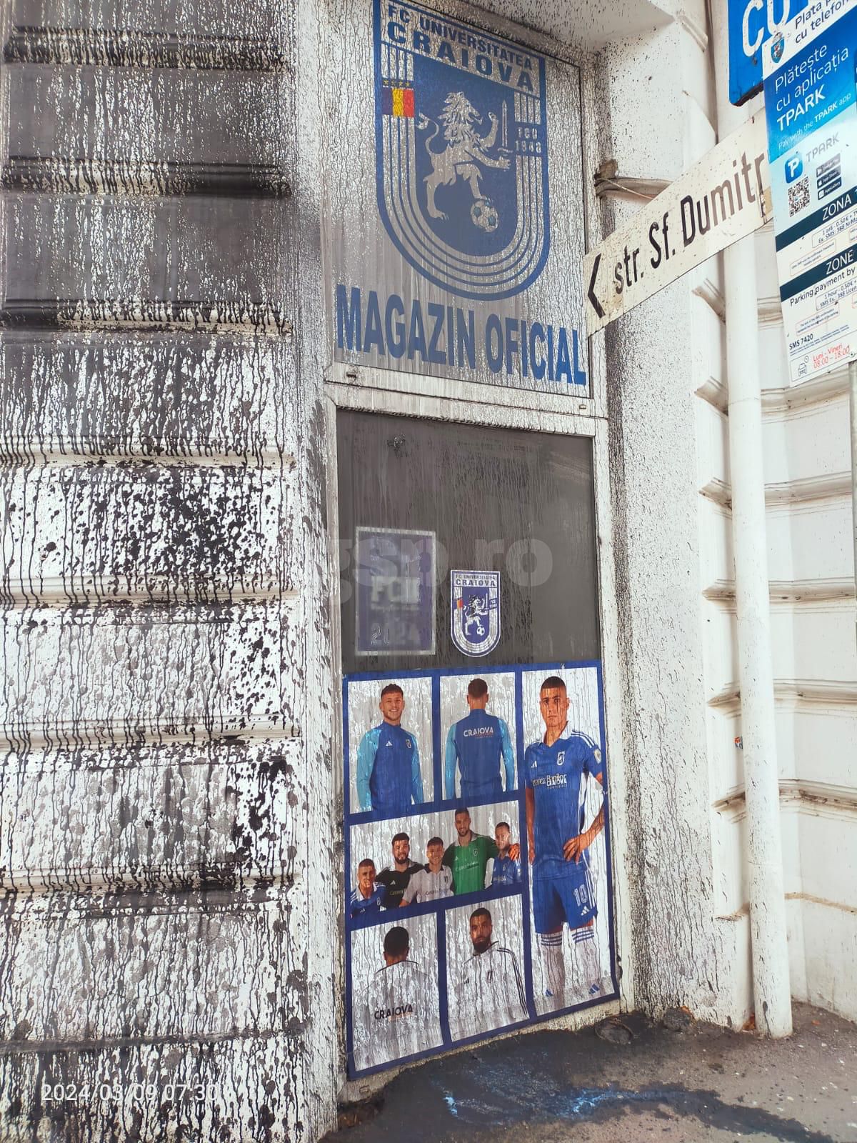 A început scandalul în Craiova, înainte de derby » Sediul FCU, vandalizat în această dimineață! + Reacția CSU Craiova