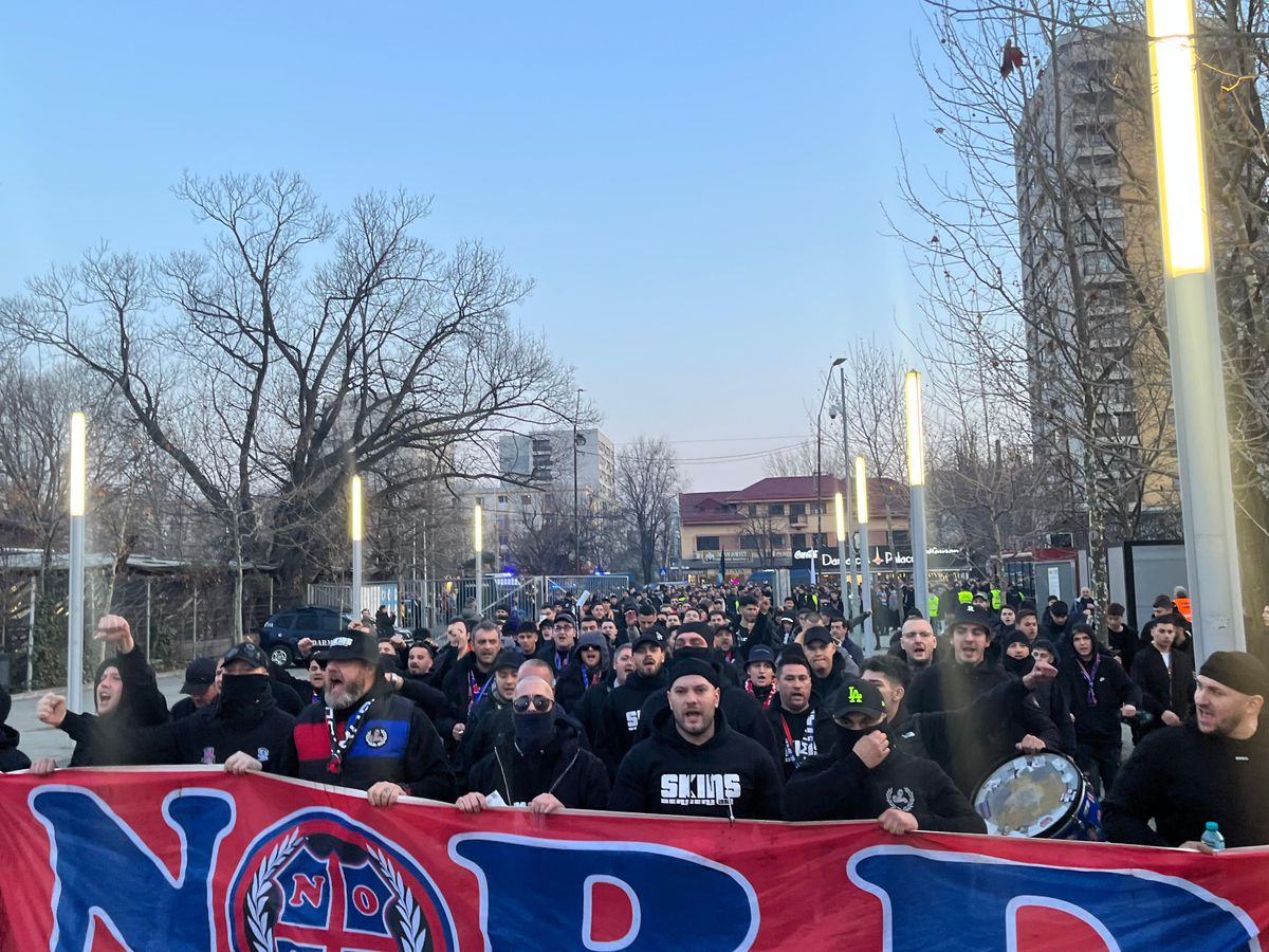 Galeria celor de la FCSB, corteo în drumul spre Arena Națională pentru derby-ul cu Rapid