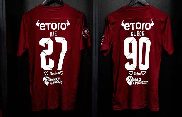 Detaliu inedit pe tricourile celor de la CFR la partida cu Buzău: „Te port mereu în suflet, dar azi și pe tricou”