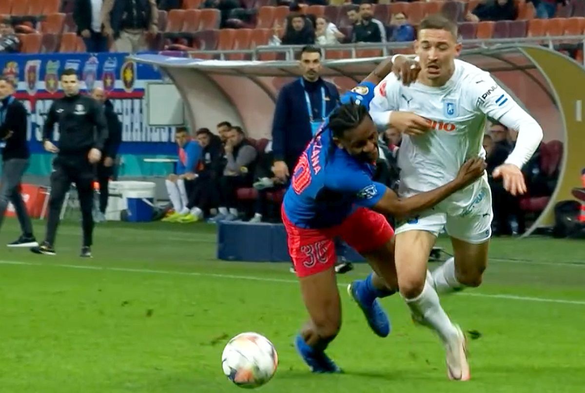 Siyabonga Ngezana, fault asupra lui Safira în FCSB - Universitatea Craiova