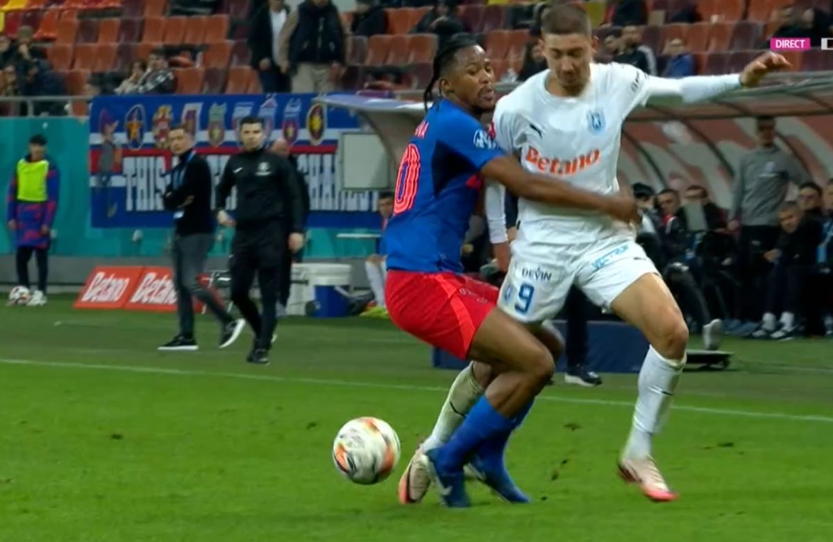 FCSB - Craiova 1-0. Ngezana ar fi trebuit eliminat încă din prima repriză, spre disperarea lui Cârțu » Reacție suburbană a olteanului