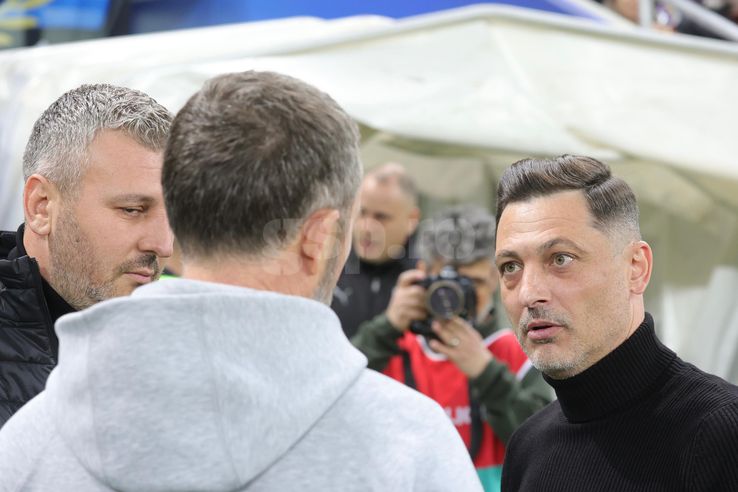 MM Stoica și Mirel Rădoi, înainte de FCSB - Craiova/ foto Ionuț Iordache (GSP)