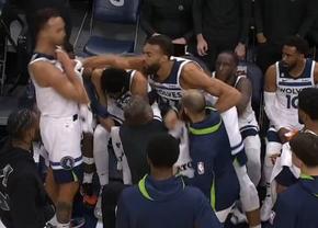 Scene șocante într-un meci cu miză din NBA » Starul „lupilor” i-a aplicat o „directă” de dreapta unui coleg