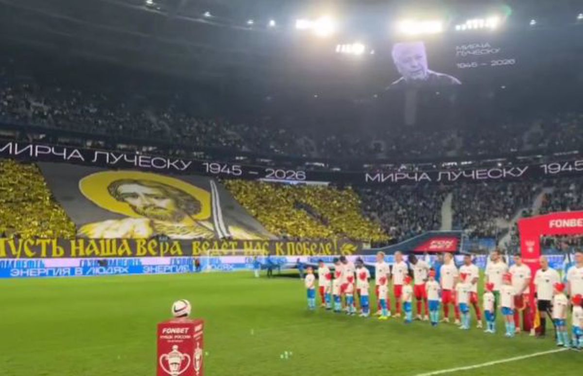 Minut de reculegere la St. Petersburg, în memoria lui Mircea Lucescu: „Condoleanțe rudelor și apropiaților remarcabilului antrenor”