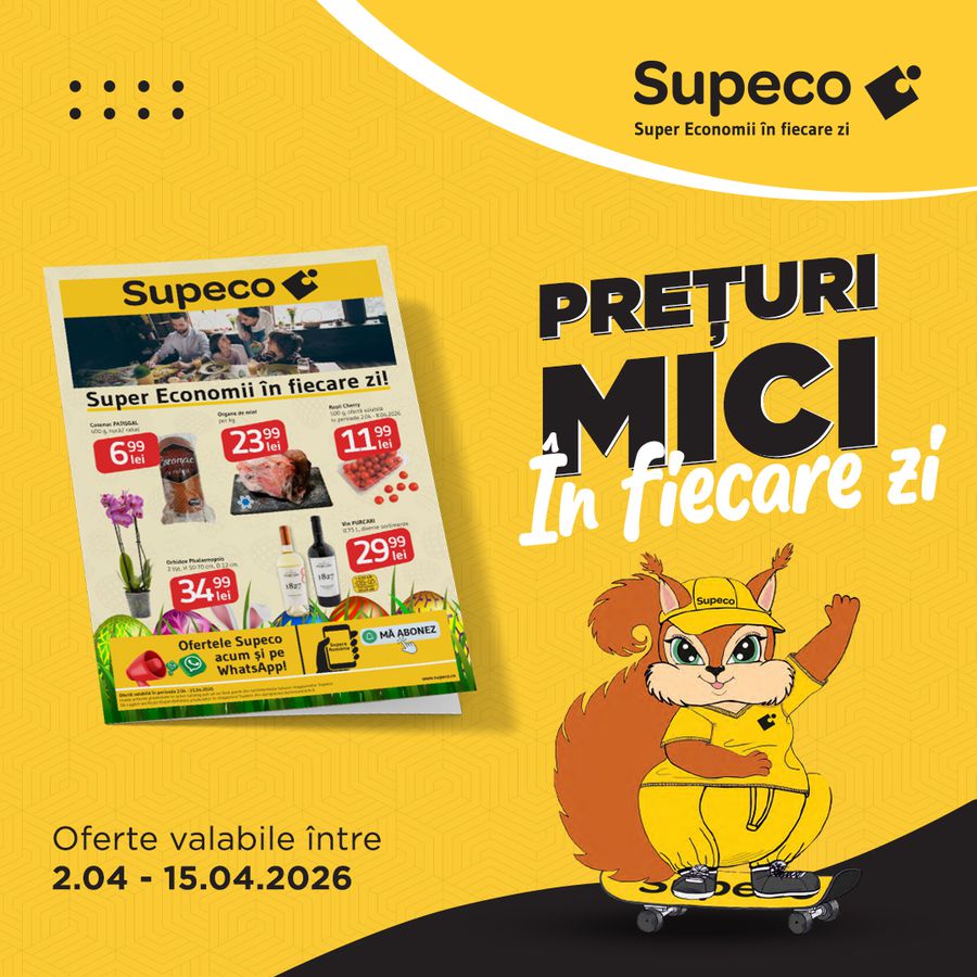 Mai ai de făcut cumpărături de Paște? La Supeco rezolvi tot, la prețuri mici