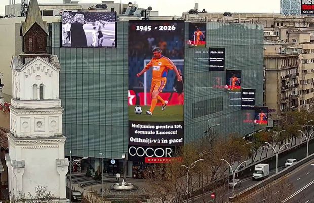 Omagiu pentru Mircea Lucescu în centrul Bucureștiului