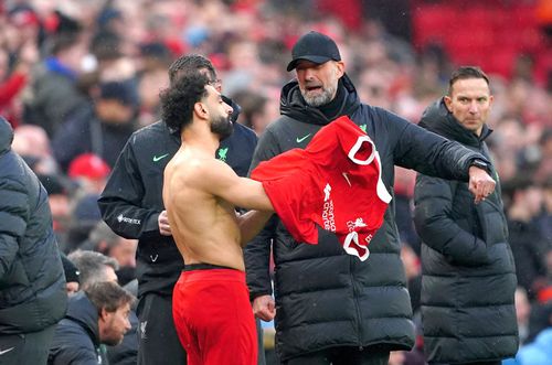 Jurgen Klopp, Pep Lijnders și Mohamed Salah / foto: Imago