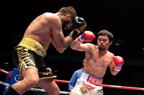 Manny Pacquiao (dreapta), într-o luptă din 2018/Foto: Getty Images