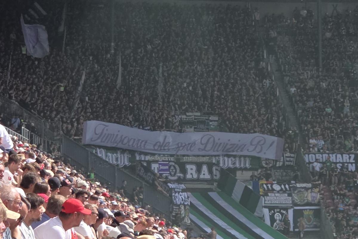 Fanii din Bundesliga, mesaj special pentru Politehnica Timișoara în ziua în care a promovat în Liga 2
