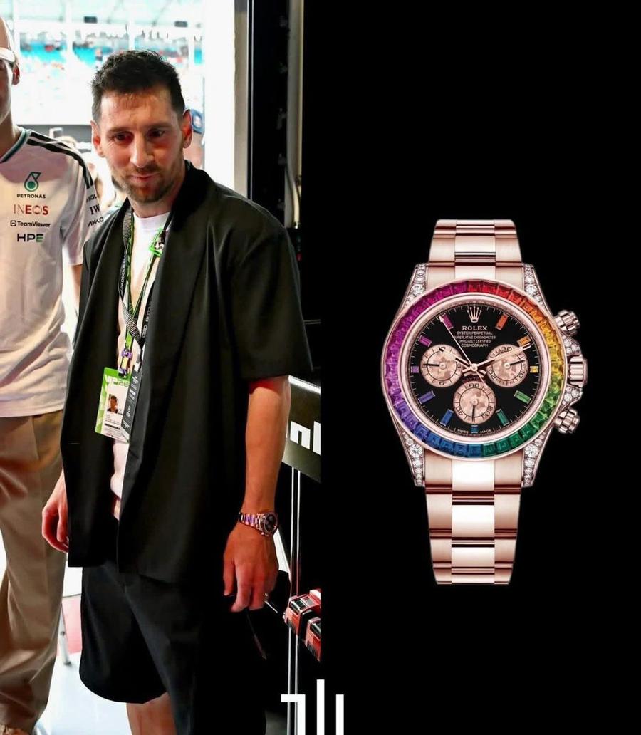 Rolex Cosmograph Daytona Rainbow, ceasul purtat de Lionel Messi / foto: X Forbes a actualizat Topul 50 al câștigurilor sportivilor » Cine este liderul din 2025 + Patru fotbaliști în primii 20!