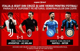 Juventus, Milan, Napoli și Inter luptă pentru finala Cupei Italiei. Pe care dintre cei 4 ași pariezi?