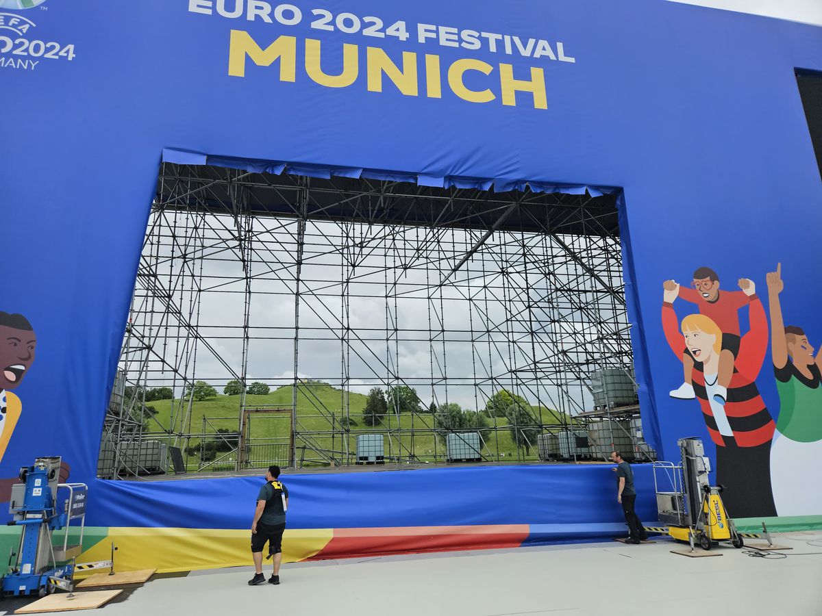 Cum arată lucrările la Fan Zone-ul EURO 2024 din Munchen