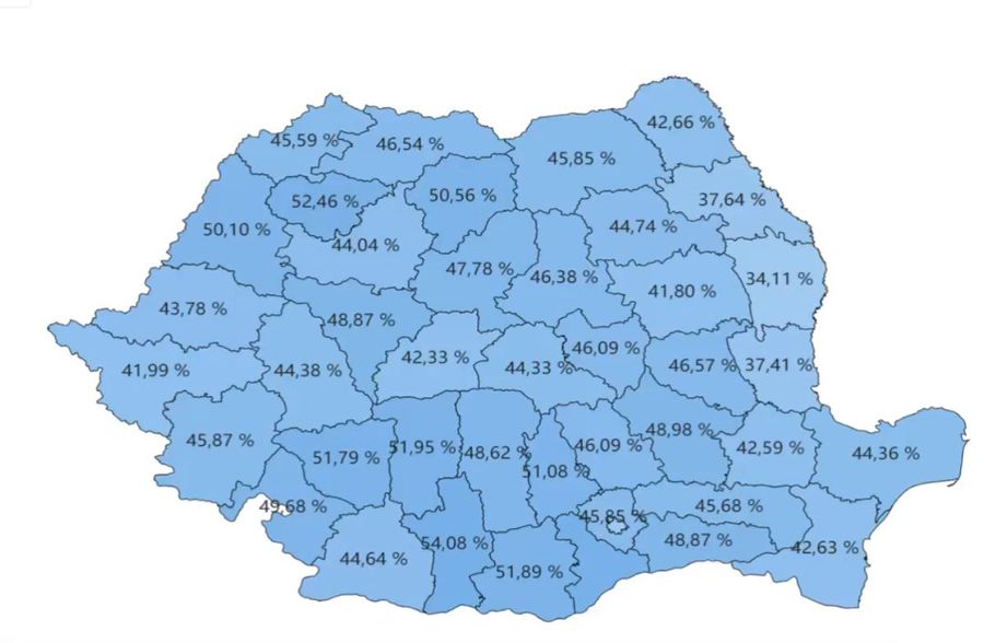 Harta prezenței la vot în România la ora 19:30 Alegeri locale 9 iunie » Luptă incredibilă la Sectoarele 1 și 2! Primarii vor fi deciși de câteva sute de voturi