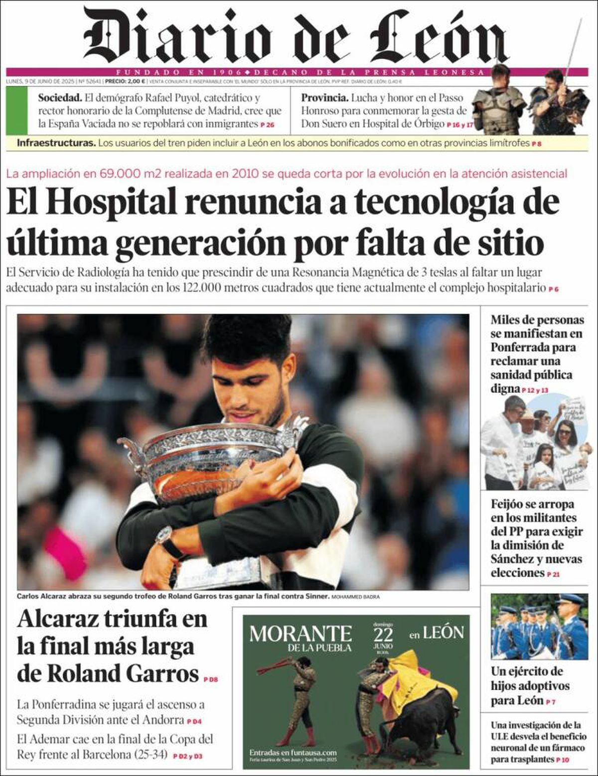 Carlos Alcaraz, prima pagină a ziarelor spaniole după Roland Garros 2025