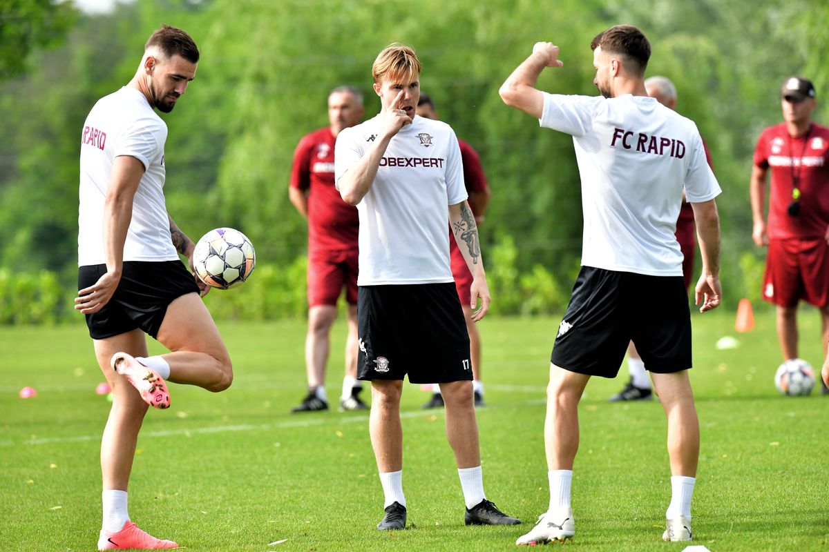 La loc comanda! Noua „perlă” de la Rapid s-a antrenat în premieră sub comanda lui Costel Gâlcă » Lotul prezent la reunire