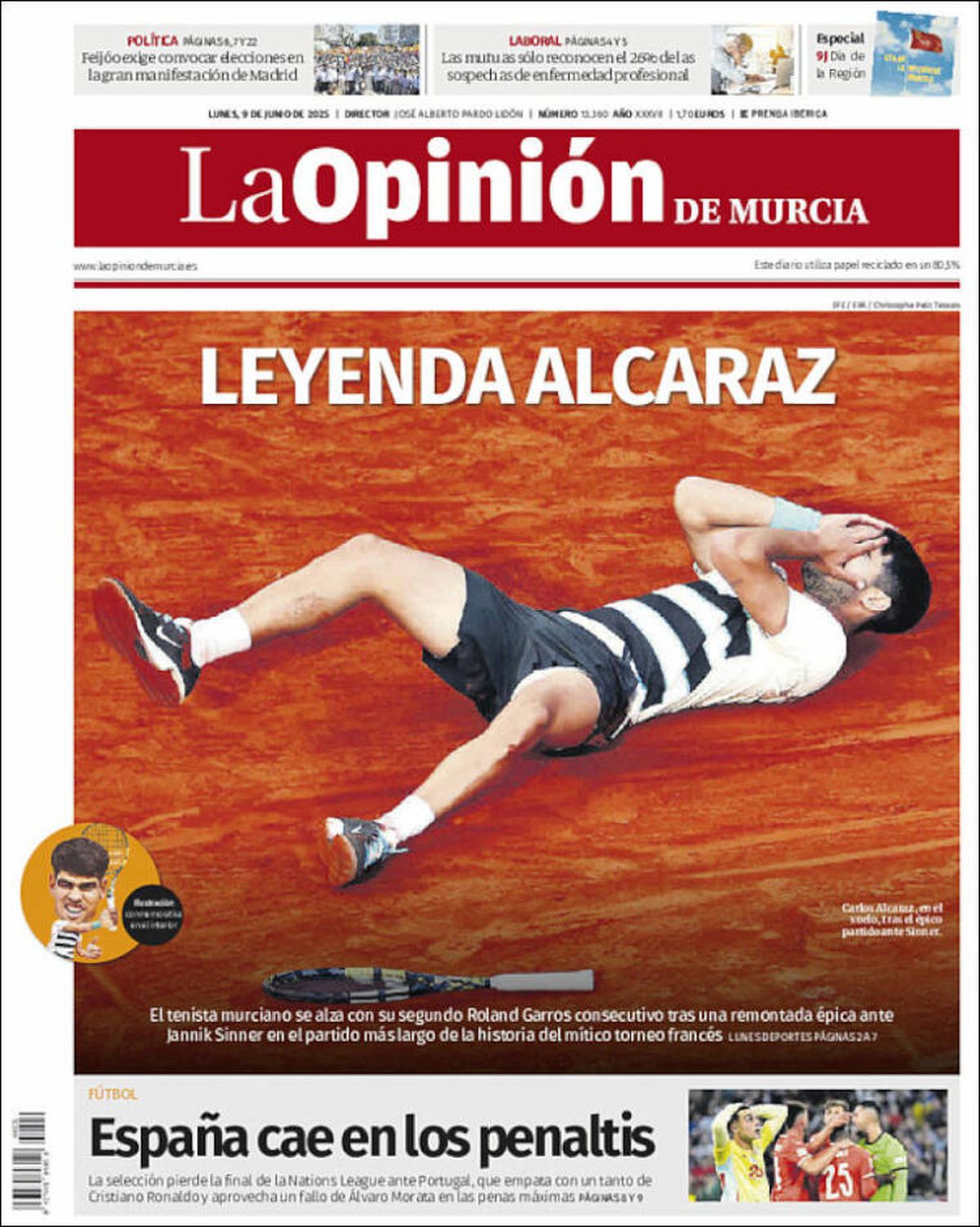 Carlos Alcaraz, prima pagină a ziarelor spaniole după Roland Garros 2025
