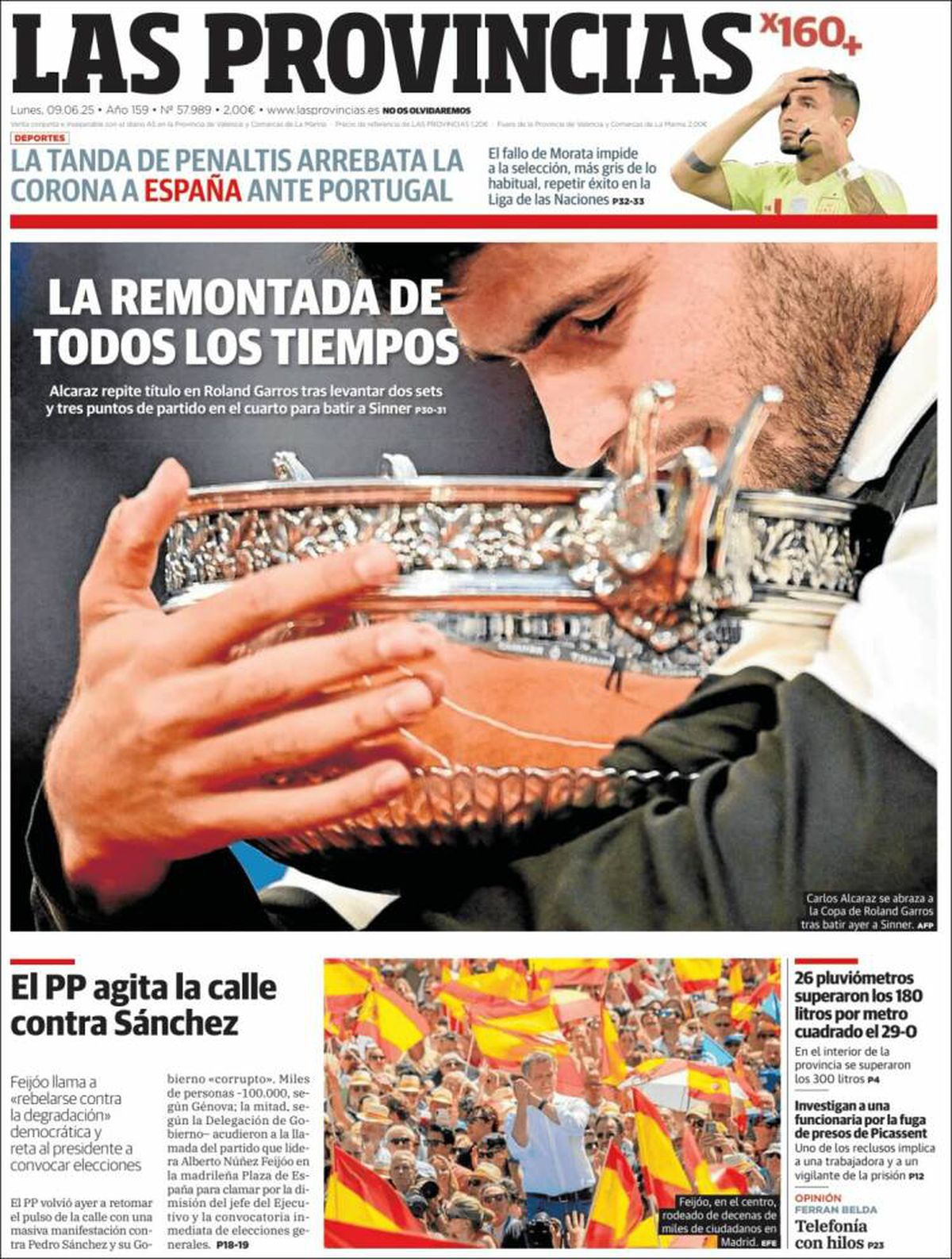 Carlos Alcaraz, prezent pe prima pagină a ziarelor spaniole din toate comunitățile, după triumful istoric de la Roland Garros