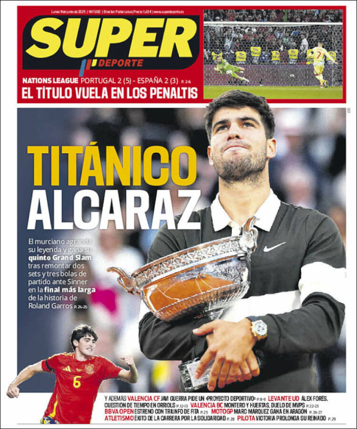 Carlos Alcaraz, prima pagină a ziarelor spaniole după Roland Garros 2025