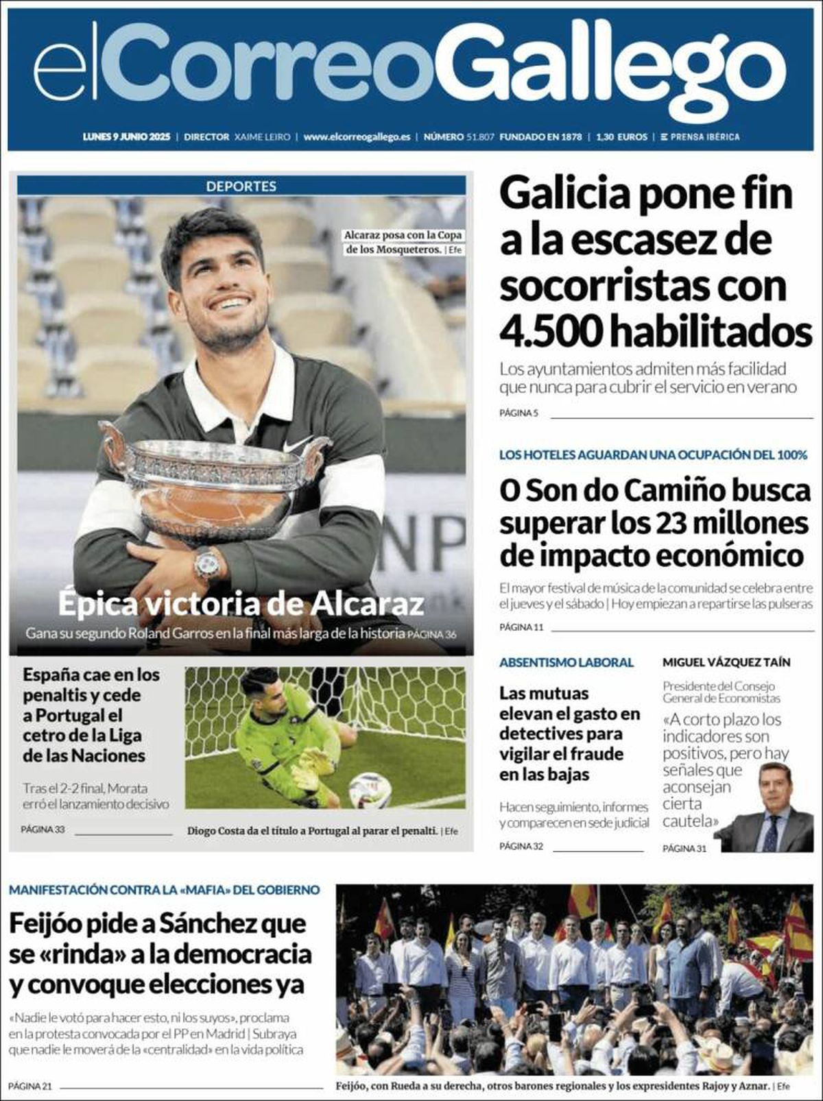 Carlos Alcaraz, prima pagină a ziarelor spaniole după Roland Garros 2025