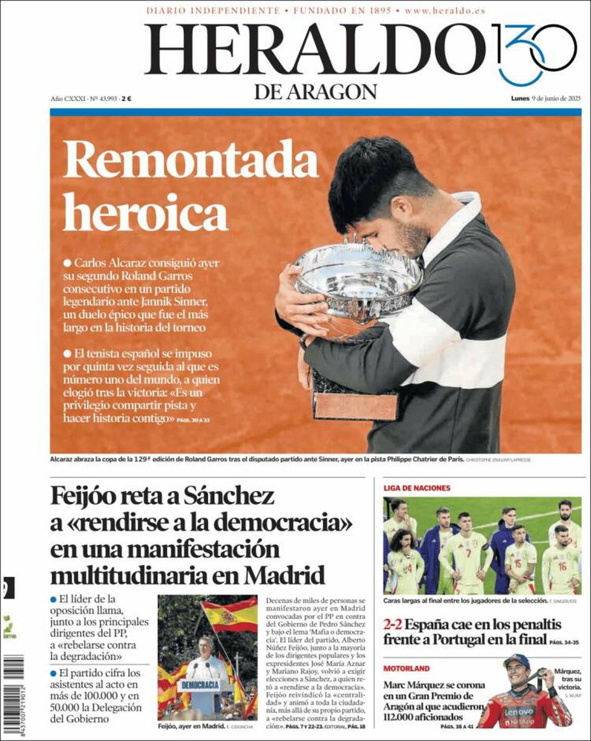 Carlos Alcaraz, prima pagină a ziarelor spaniole după Roland Garros 2025