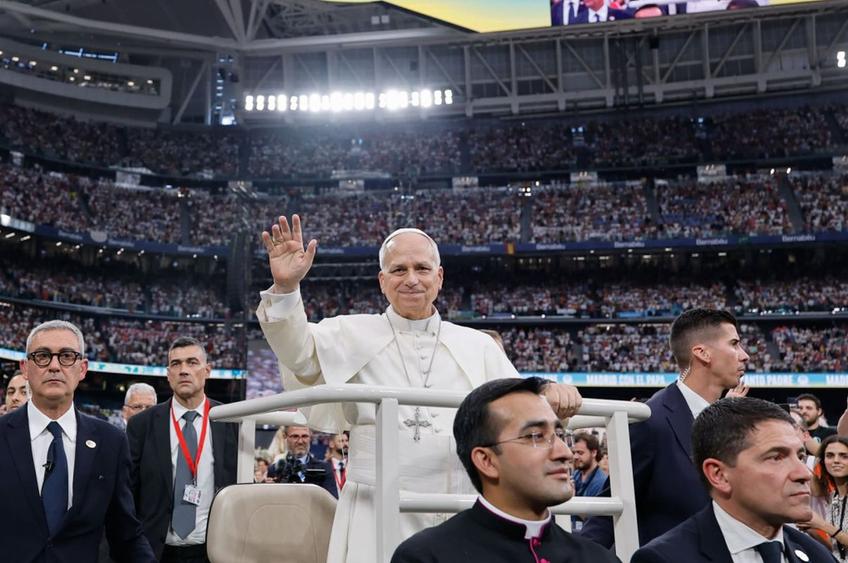 Papa Leon al XIV-lea, la evenimentul organizat pe „Bernabeu” / Sursă foto: Facebook Real Madrid