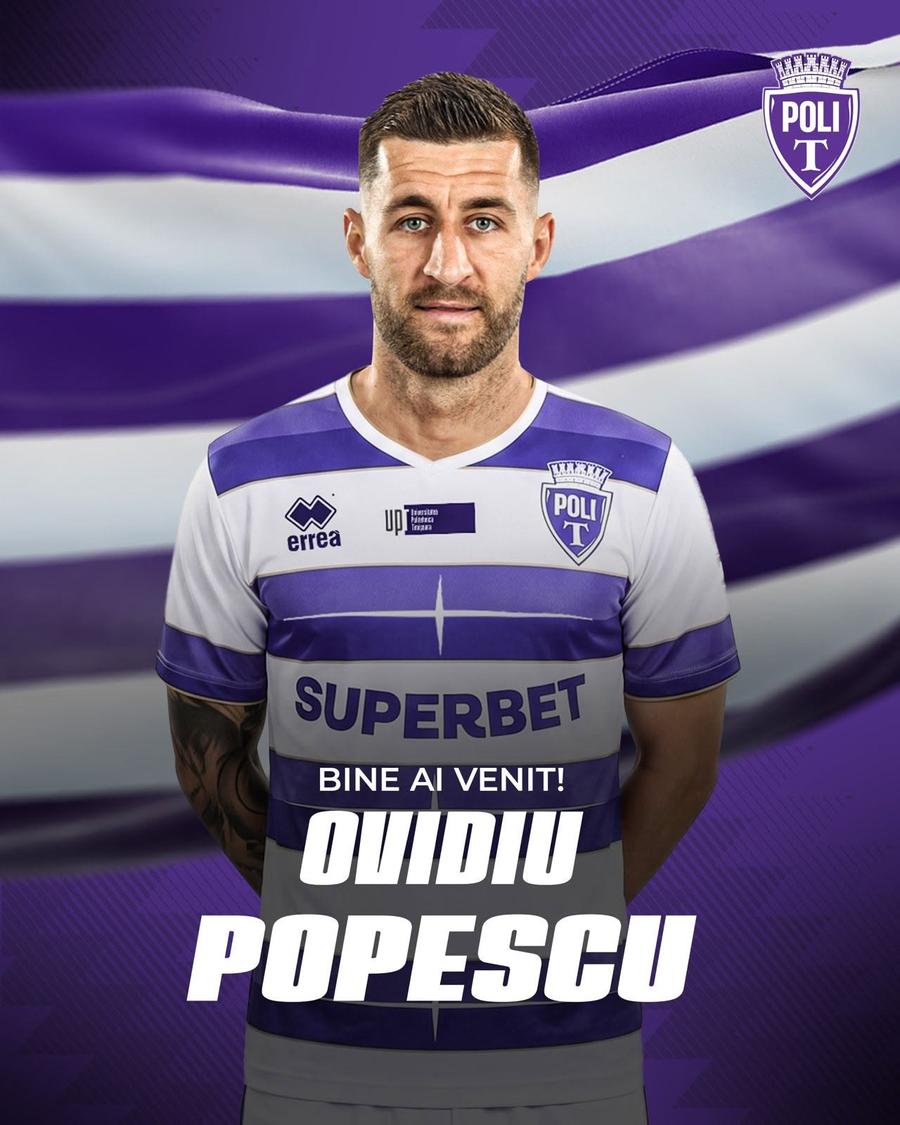 Ovidiu Popescu a semnat cu Politehnica Timișoara // FOTO: Facebook Ovidiu Popescu a semnat cu rivala fostei echipe: „Bun venit acasă!”