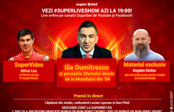 SuperLive Show 9 de la 19:00! Vezi în direct emisiunea online în care primești informații în exclusivitate și poți câștiga SuperPremii!